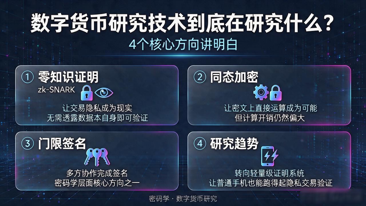 数字货币研究技术到底在研究什么？4个核心方向讲明白