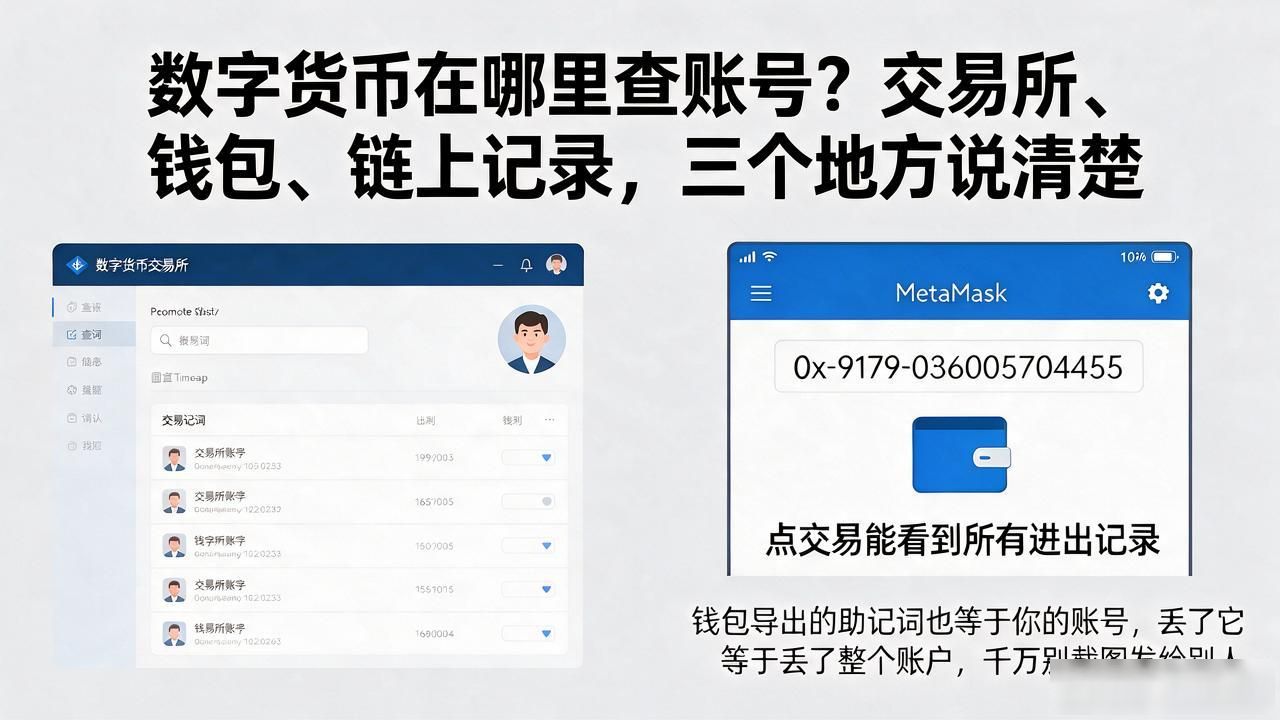 数字货币在哪里查账号？交易所、钱包、链上记录，三个地方说清楚