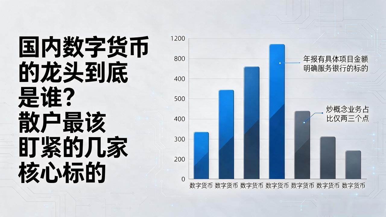 国内数字货币的龙头到底是谁？散户最该盯紧的几家核心标的